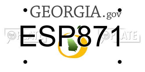 ESP871 Georgia License Plate