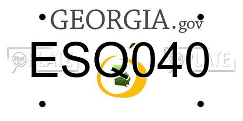 ESQ040 Georgia License Plate