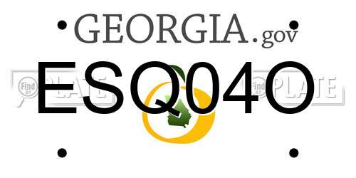ESQ04O Georgia License Plate