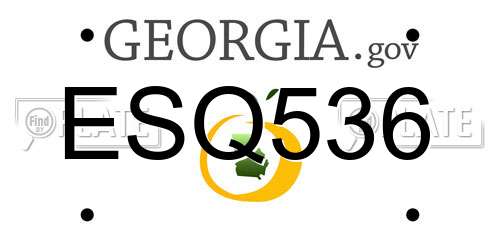 ESQ536 Georgia License Plate