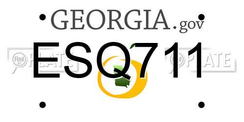 ESQ711 Georgia License Plate