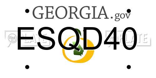ESQD40 Georgia License Plate