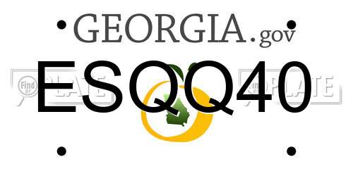 ESQQ40 Georgia License Plate