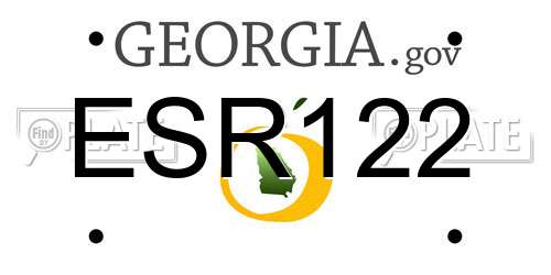 ESR122 Georgia License Plate