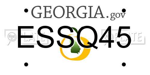 ESSQ45 Georgia License Plate
