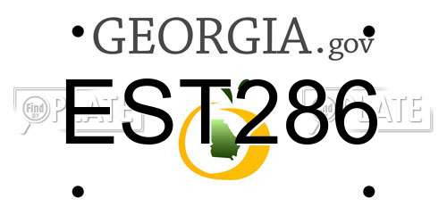 EST286 Georgia License Plate