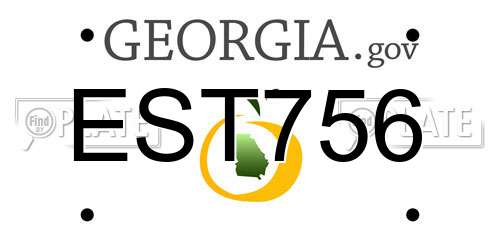 EST756 Georgia License Plate