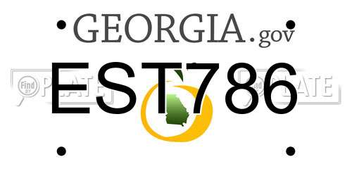 EST786 Georgia License Plate