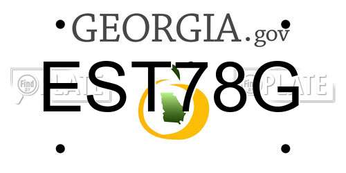 EST78G Georgia License Plate