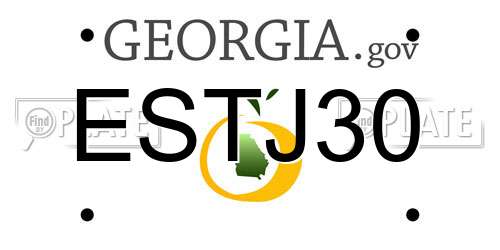 ESTJ30 Georgia License Plate