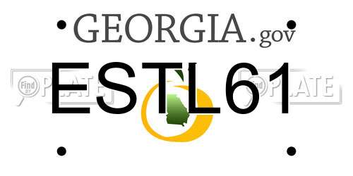 ESTL61 Georgia License Plate