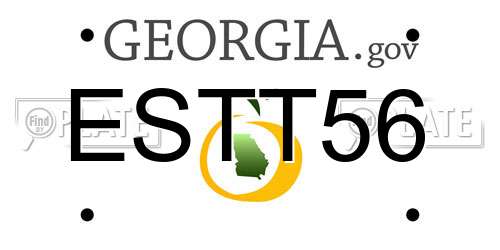ESTT56 Georgia License Plate