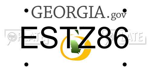 ESTZ86 Georgia License Plate