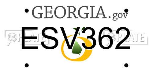 ESV362 Georgia License Plate