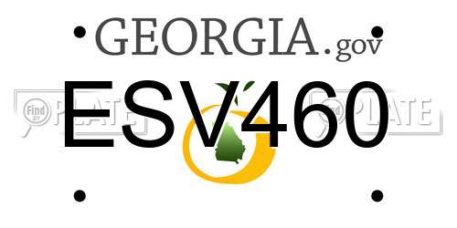 ESV460 Georgia License Plate