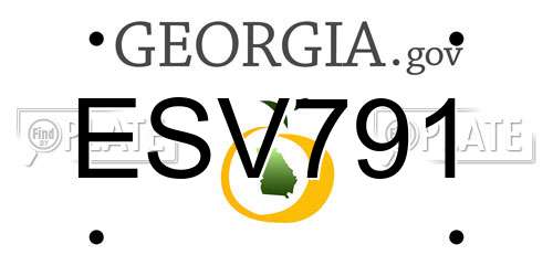 ESV791 Georgia License Plate