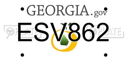 ESV862 Georgia License Plate