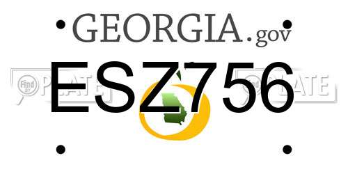 ESZ756 Georgia License Plate