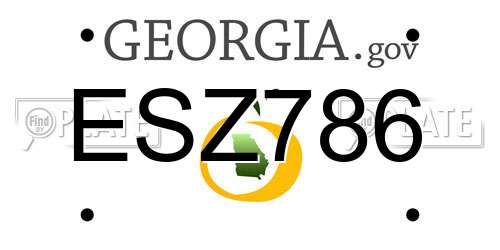 ESZ786 Georgia License Plate