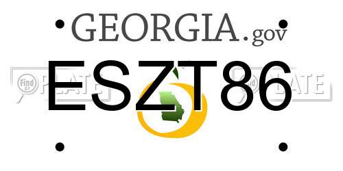 ESZT86 Georgia License Plate
