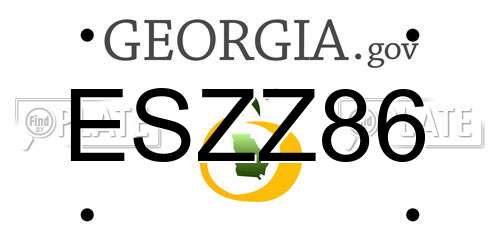 ESZZ86 Georgia License Plate