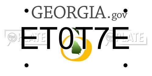 ET0T7E Georgia License Plate