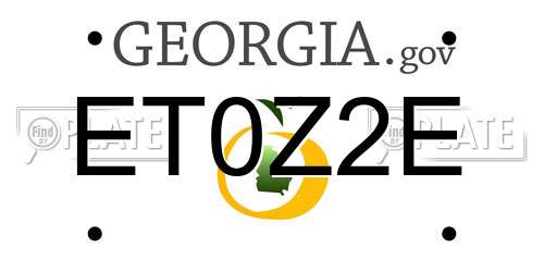 ET0Z2E Georgia License Plate