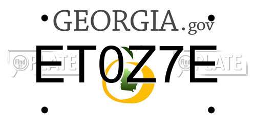 ET0Z7E Georgia License Plate
