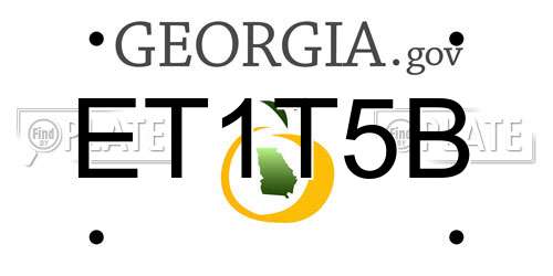 ET1T5B Georgia License Plate