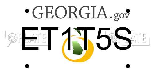 ET1T5S Georgia License Plate
