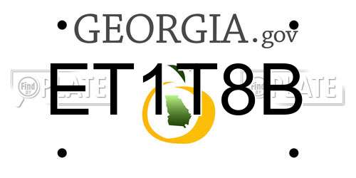 ET1T8B Georgia License Plate
