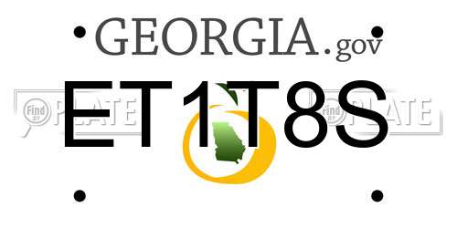 ET1T8S Georgia License Plate
