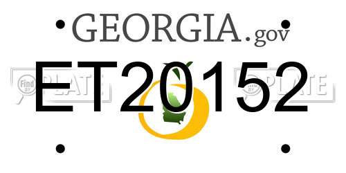 ET20152 Georgia License Plate