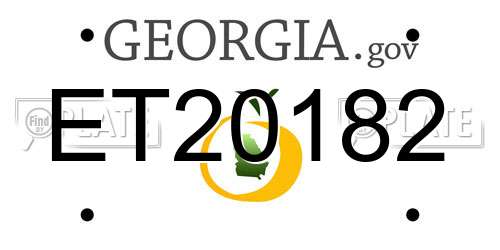 ET20182 Georgia License Plate