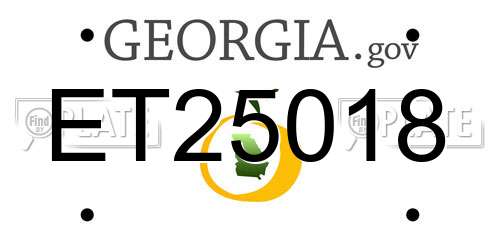 ET25018 Georgia License Plate