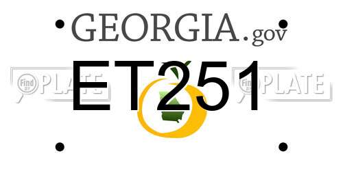 ET251 Georgia License Plate