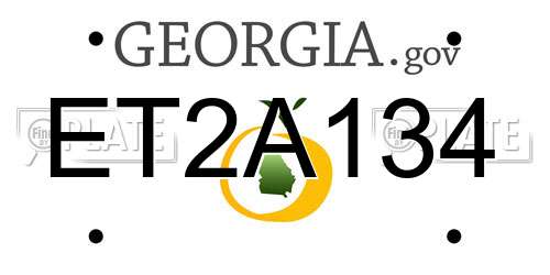 ET2A134 Georgia License Plate