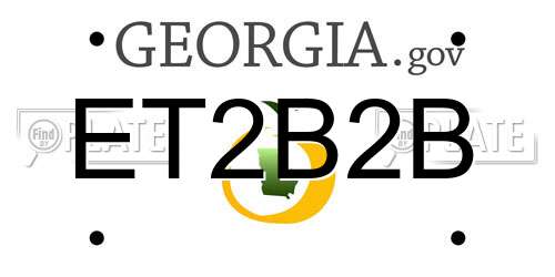 ET2B2B Georgia License Plate