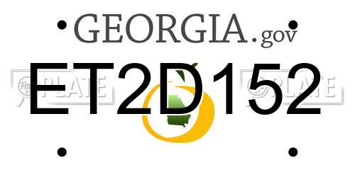 ET2D152 Georgia License Plate