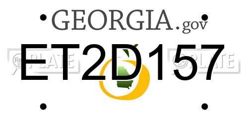 ET2D157 Georgia License Plate
