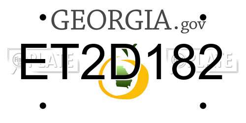ET2D182 Georgia License Plate