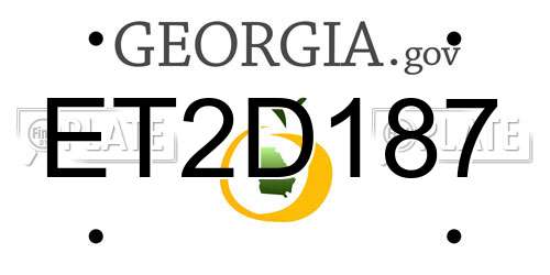 ET2D187 Georgia License Plate