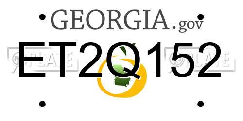 ET2Q152 Georgia License Plate