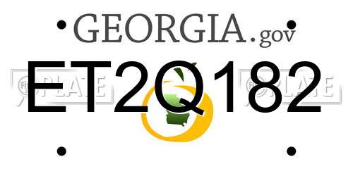 ET2Q182 Georgia License Plate