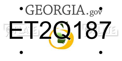 ET2Q187 Georgia License Plate