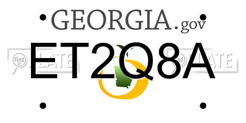 ET2Q8A Georgia License Plate