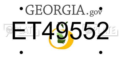 ET49552 Georgia License Plate