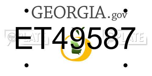ET49587 Georgia License Plate