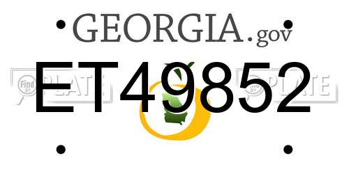 ET49852 Georgia License Plate