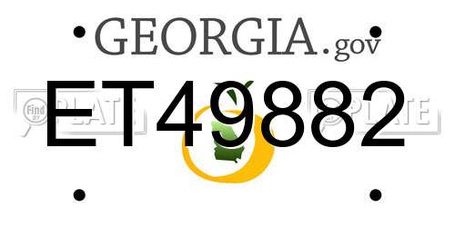 ET49882 Georgia License Plate